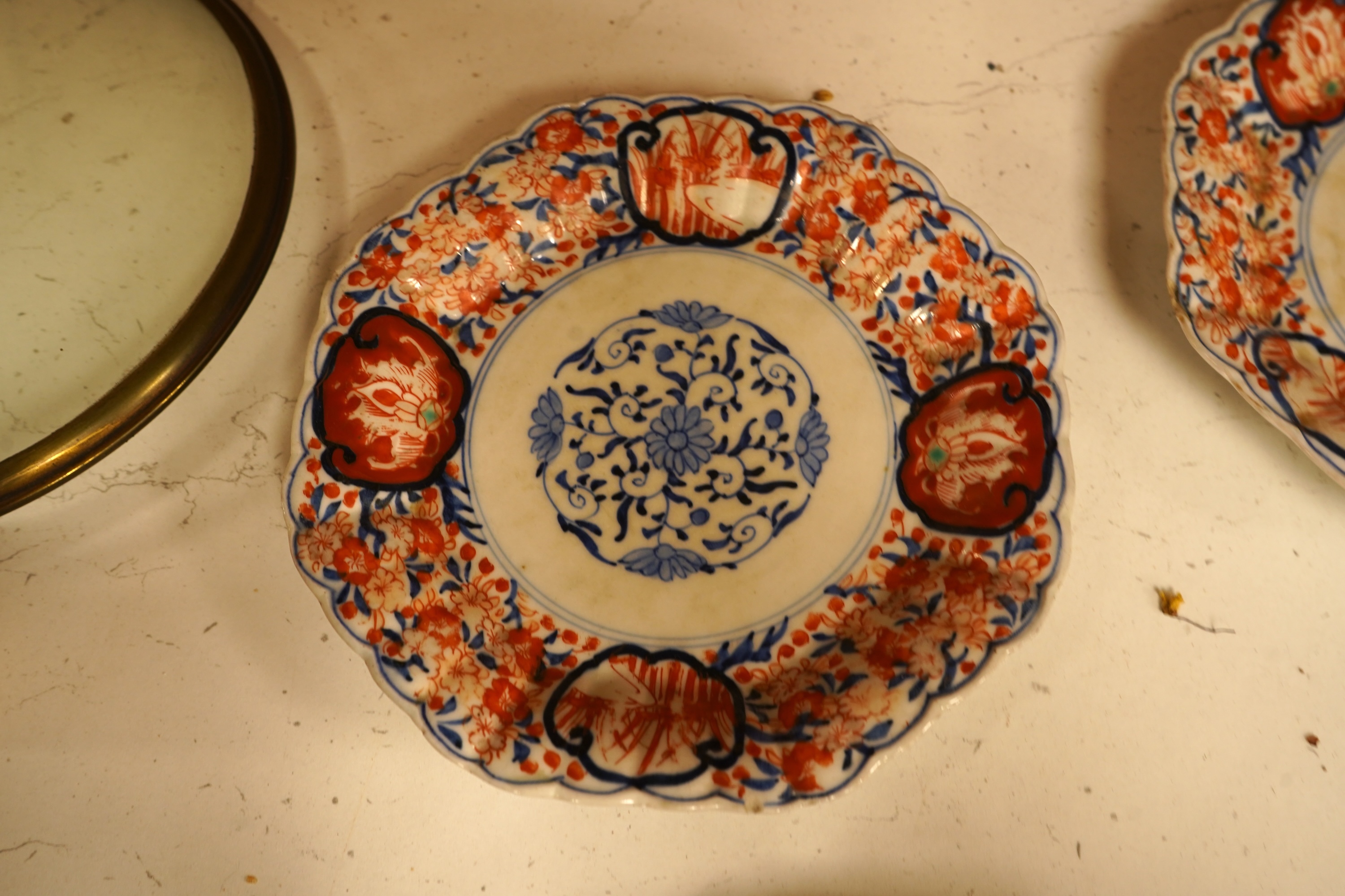 A set of Five Japanese Imari hexagonal plates, late 19th century, 19cm in diameter